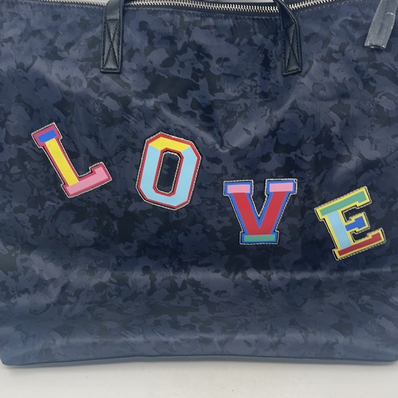 NEW Ellen Degeneres LOVE Black & Grey Nylon Tote Bag - Picture 5 of 12